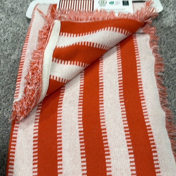 Mainstays Striped orange and White Knit Throw - Picture 8 of 8
